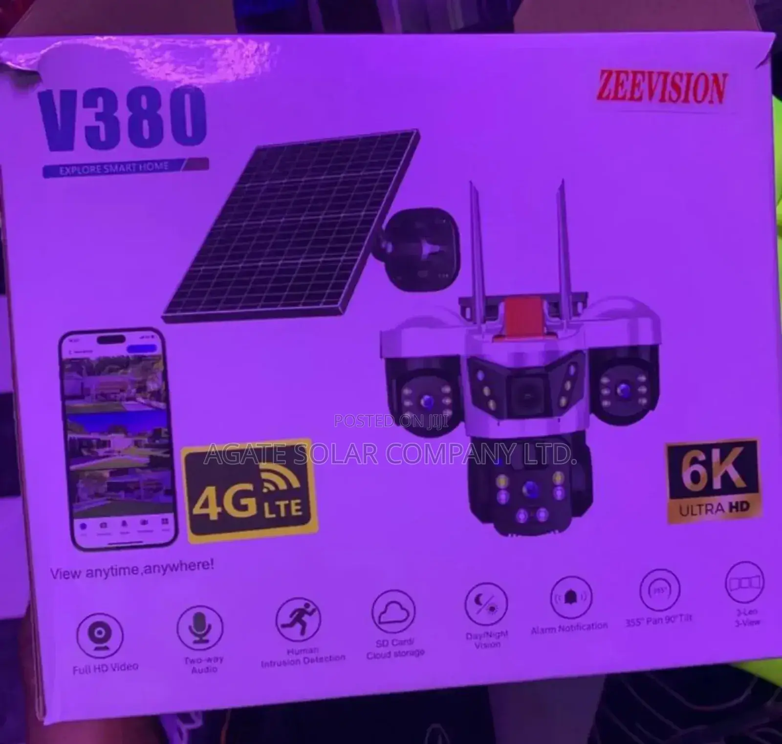 Solar Camera – 3 Lens, 4g, Ptz, Night Vision