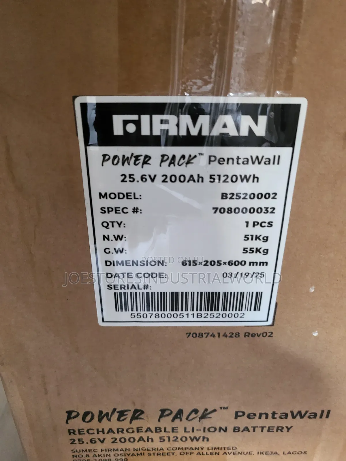 Firman 5kwh 200ah Lithium Battery