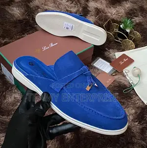 Loro Piana Suede Half Mules Shoe