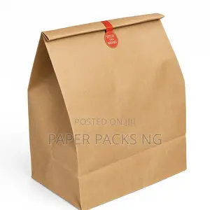 Large Brown Delivery Paper Bag - 10.5" X 9" X 6"