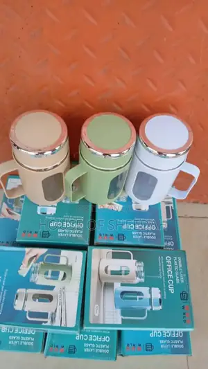Double Layer Plastic Glass Office Cup