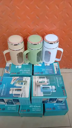 Double Layer Plastic Glass Office Cup