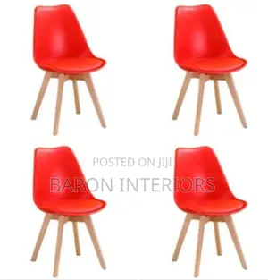 Bar Chair Red Color by 4 Set Is Available as Seen
