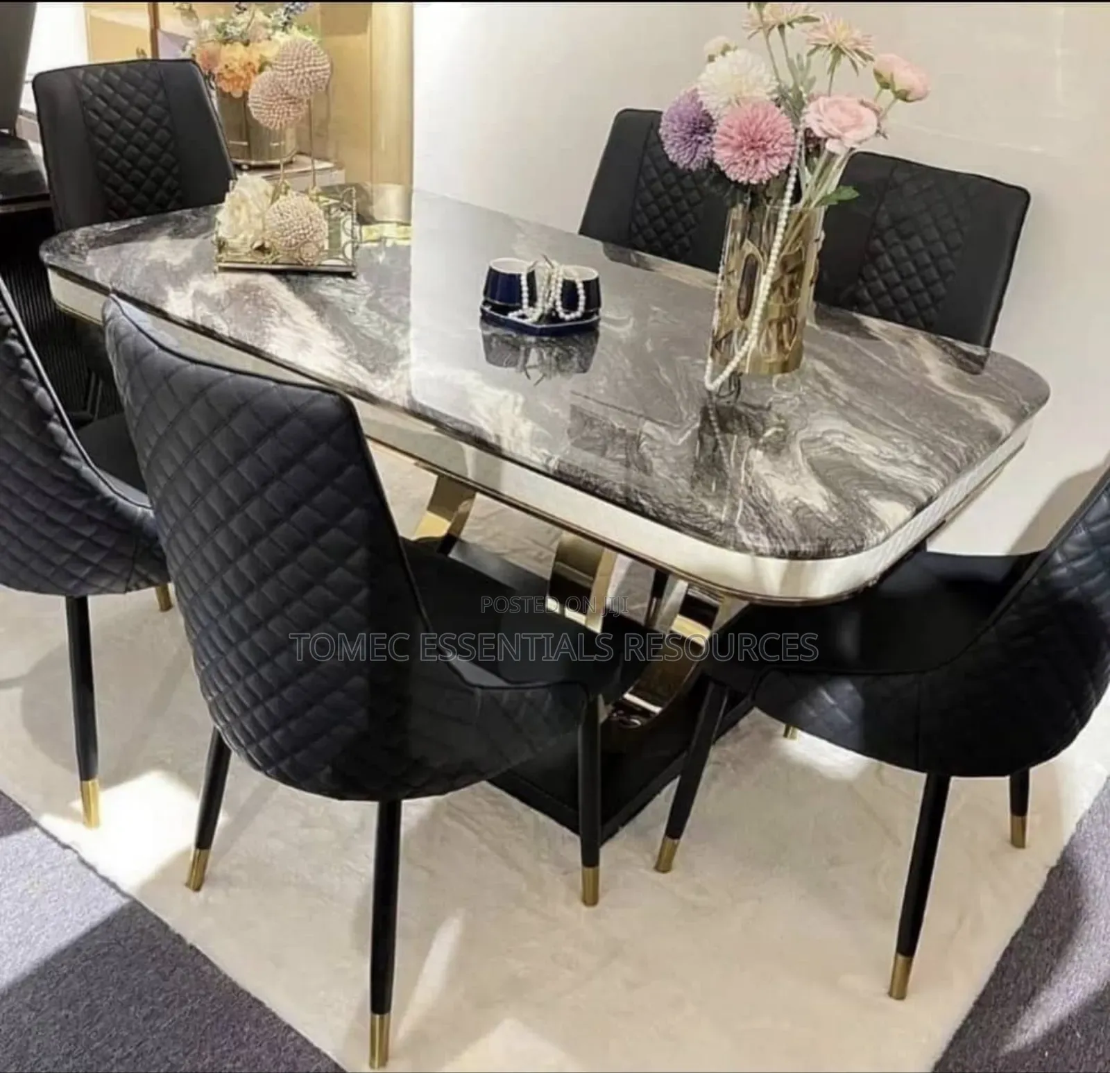 Contemporary 6 Seaters Marbe Dinning Set