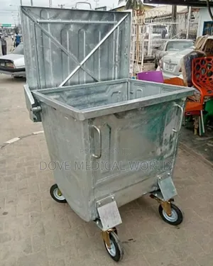 500 Litre Galvanized Steel Wheelie Waste Bin With Wheel