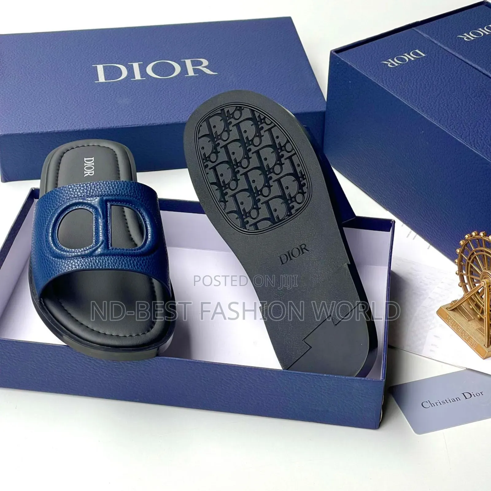 Dior Leather Blue Slippers