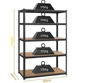 5-Step Boltless Steel Buckle Rack With 5 Adjustable Shelves