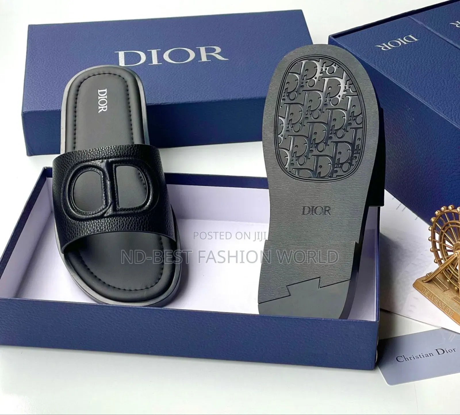 Dior Leather Blue Slippers