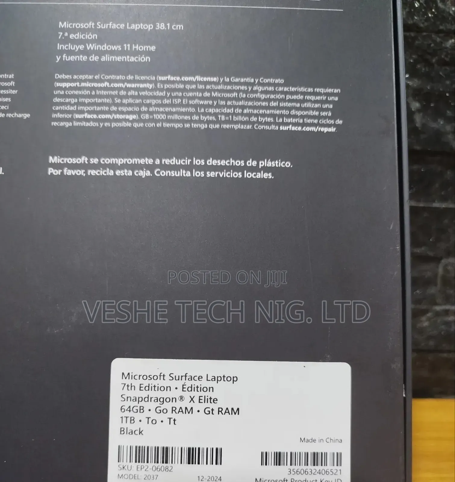 Microsoft Surface Laptop 7 64GB Qualcomm Snapdragon X Elite SSD 1T