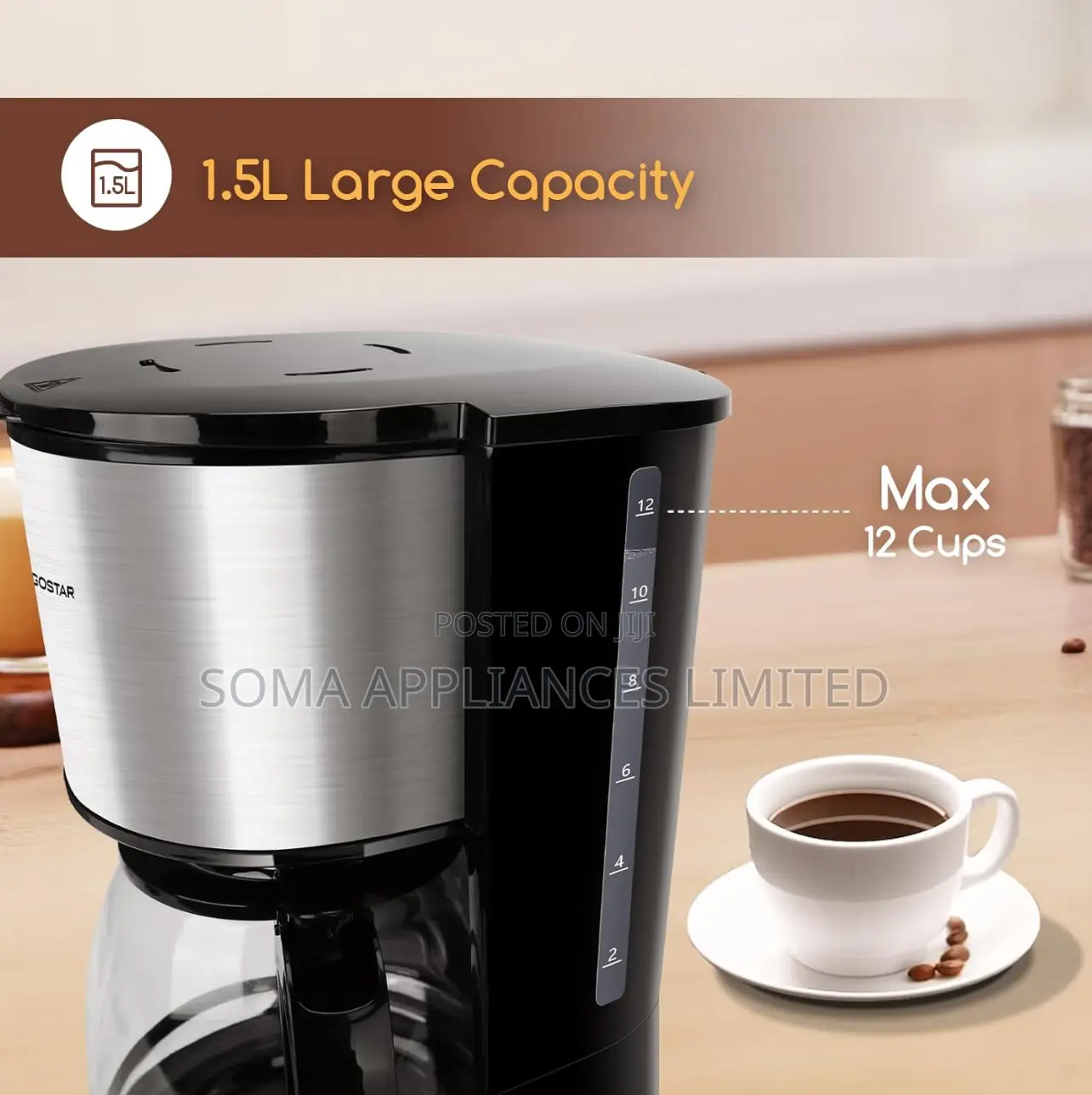 Aigostar Programmable Filter Coffee Machine With Anti-Drip