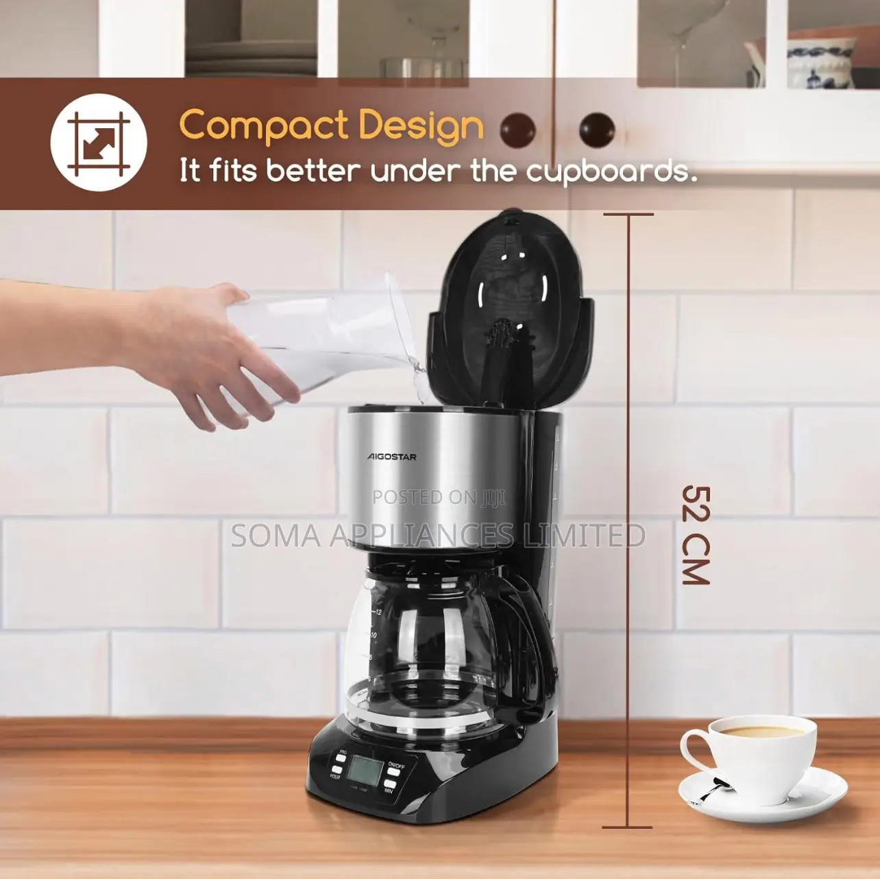 Aigostar Programmable Filter Coffee Machine With Anti-Drip
