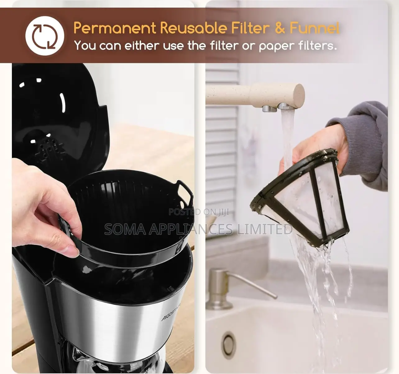 Aigostar Programmable Filter Coffee Machine With Anti-Drip