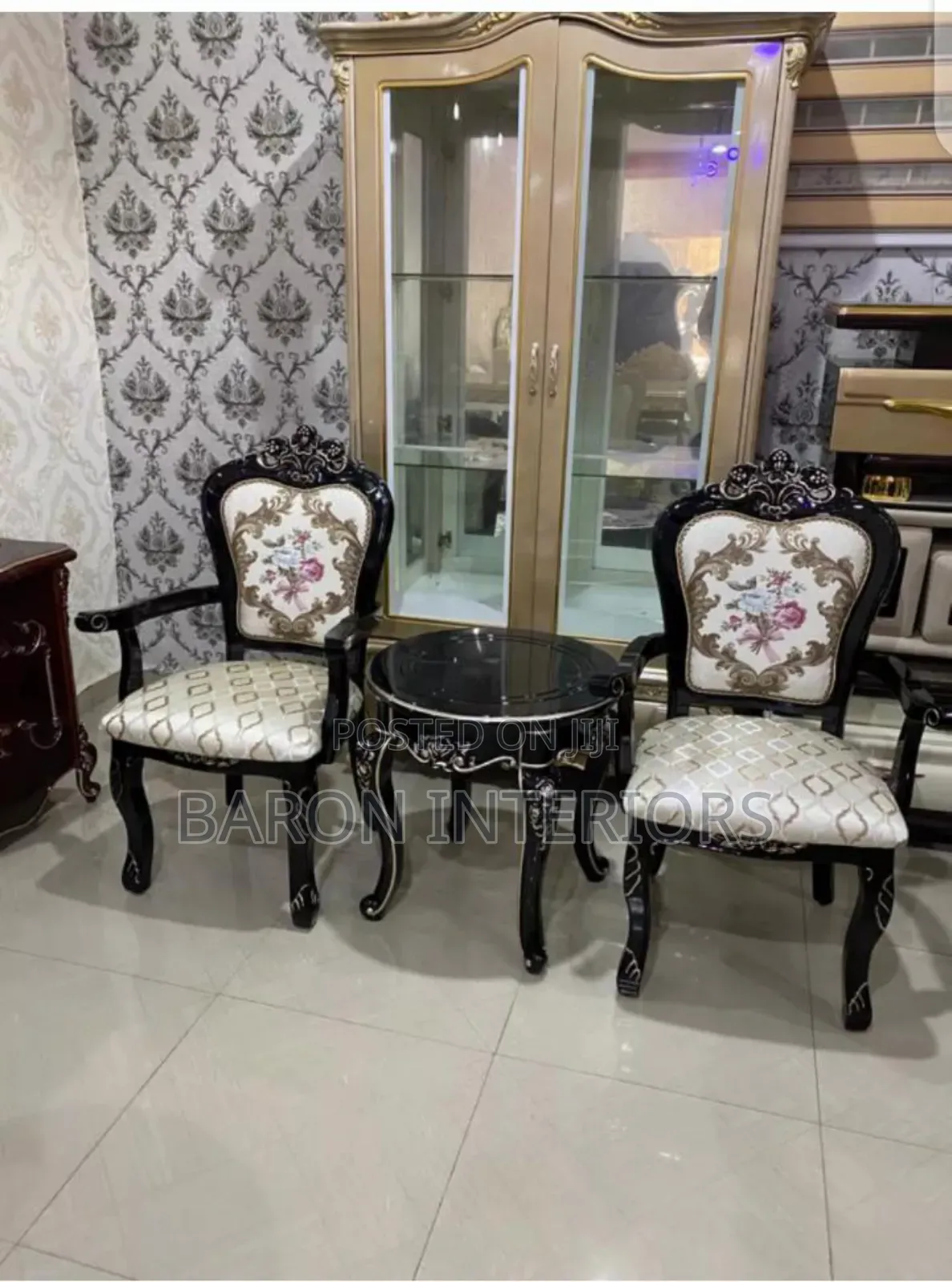 Two Sofa Chair With One Side Table Is Available as Seen