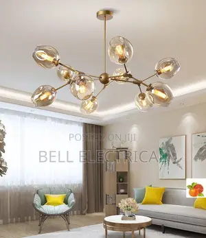 Gold Retro Living Room Molecular Chandelier