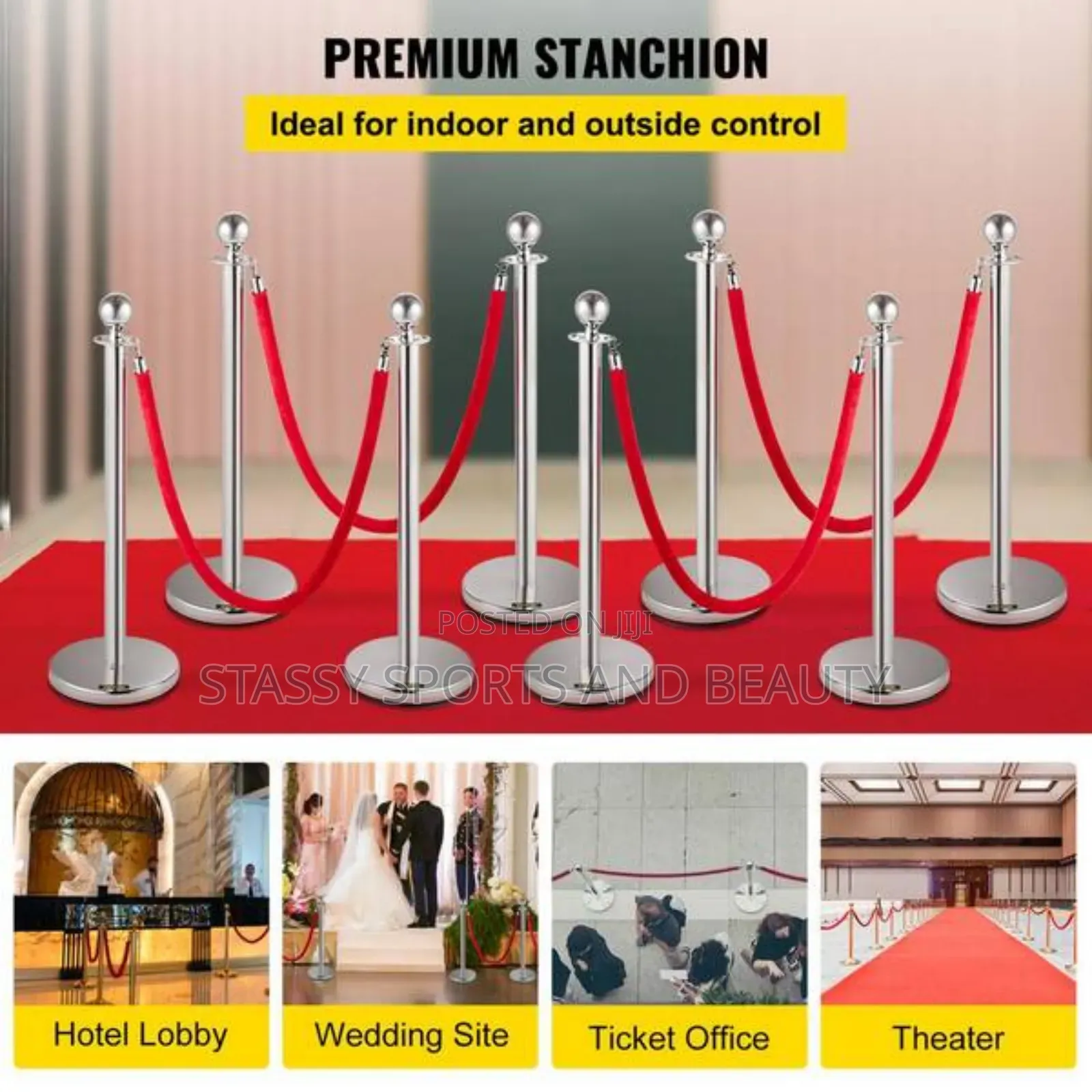 Stanchion Crowd Divider ( 2 Legs, 1 Rope)