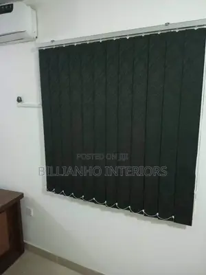 Deep Black Vertical Fabric Blinds