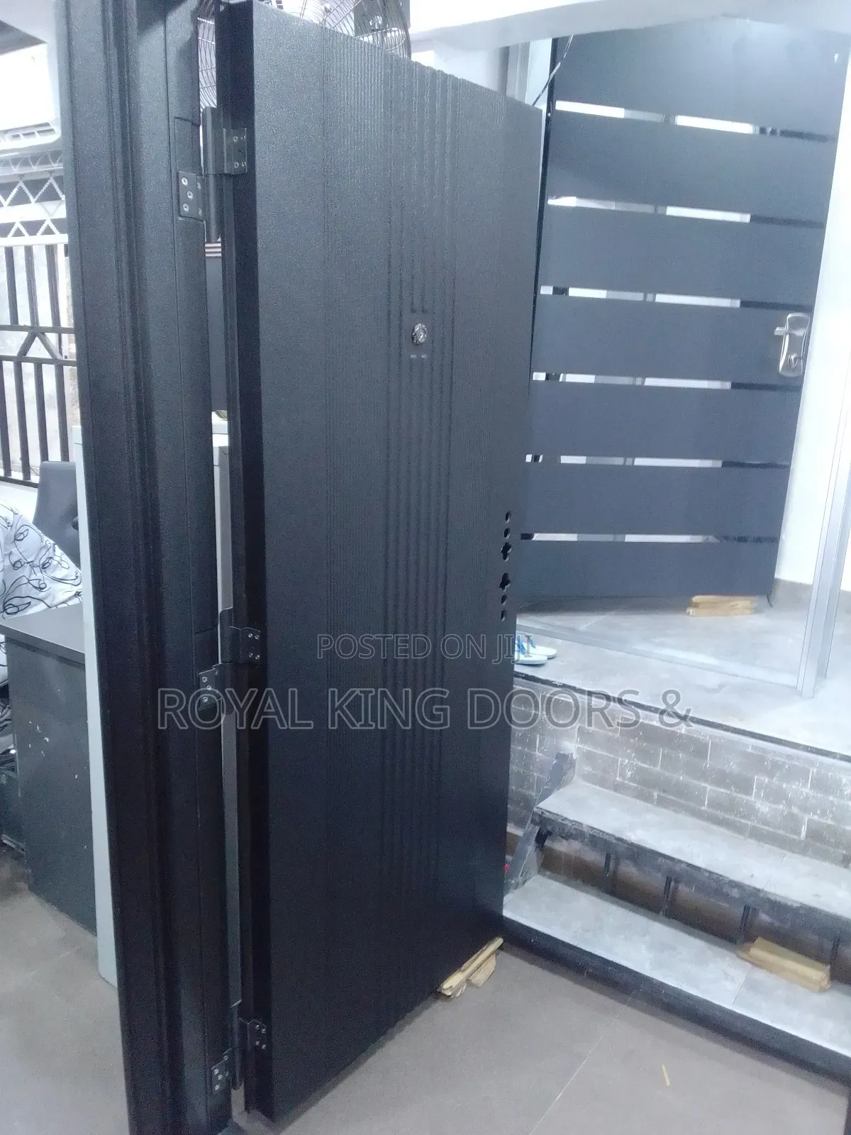 German Steel Black Security Door