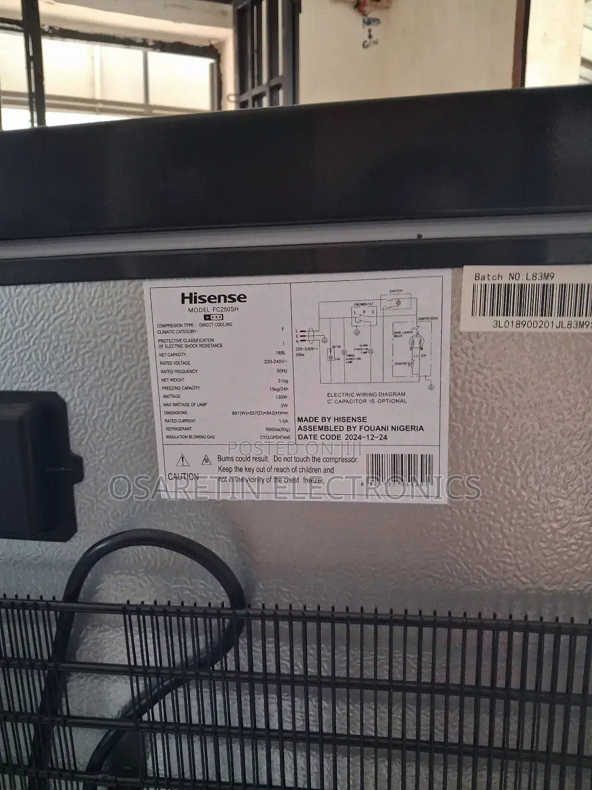 Hisense Deep Freezer 200l Black With One Year Warranty