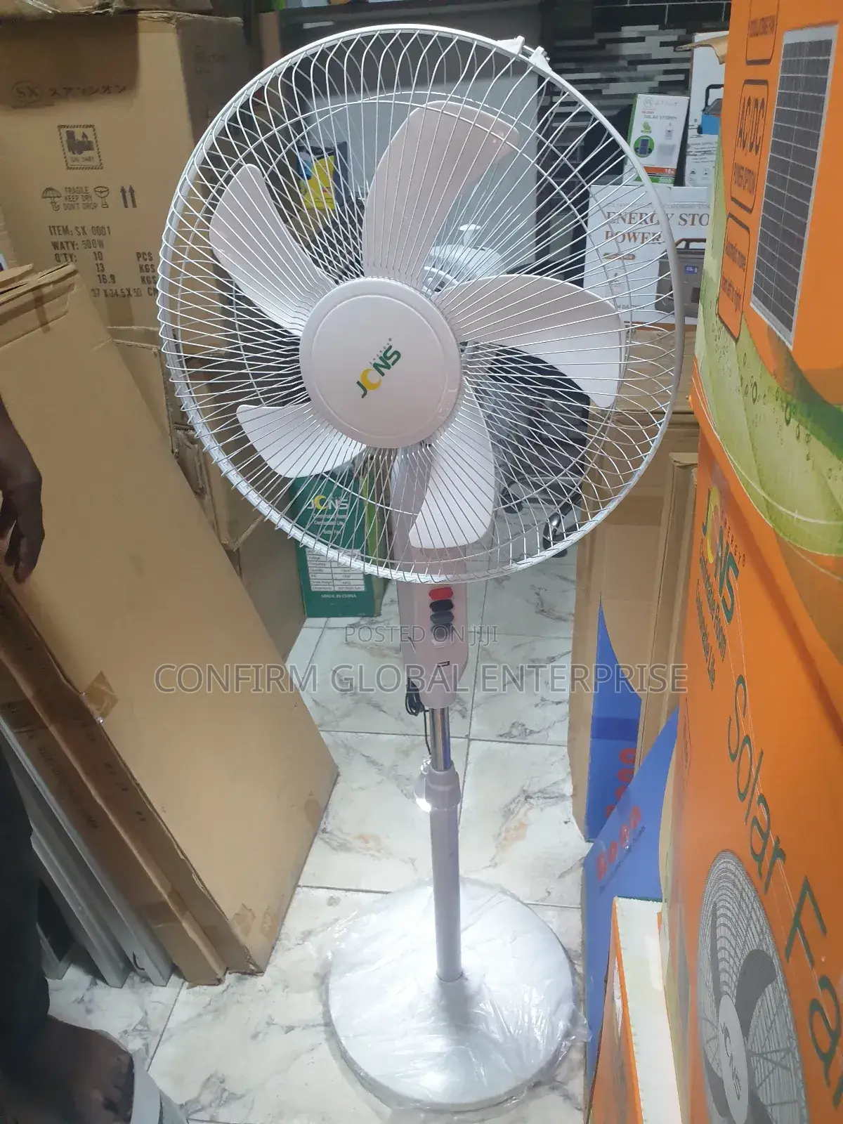 JCNS 16" Solar Standing Fan