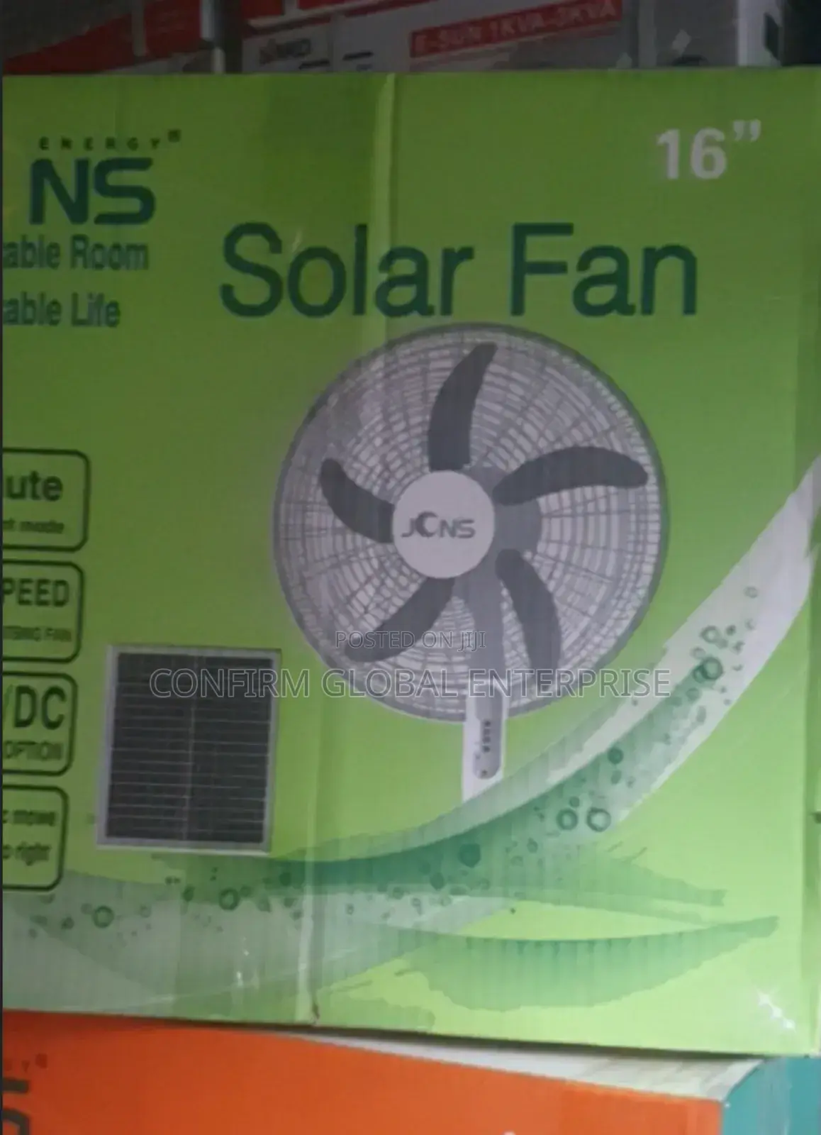 JCNS 16" Solar Standing Fan