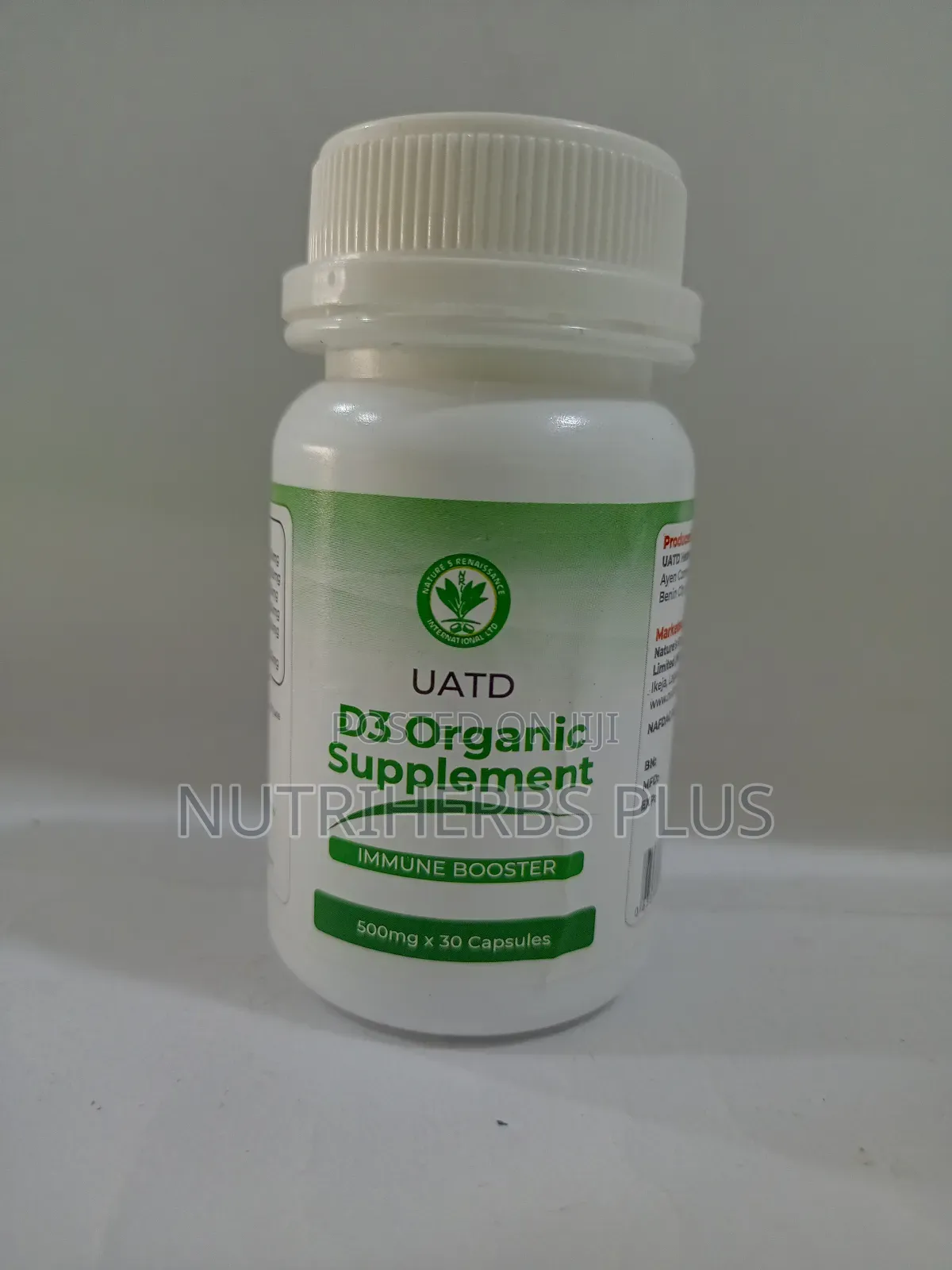 Uatd D3 Organic Supplement : Immune Booster (30 Capsules)