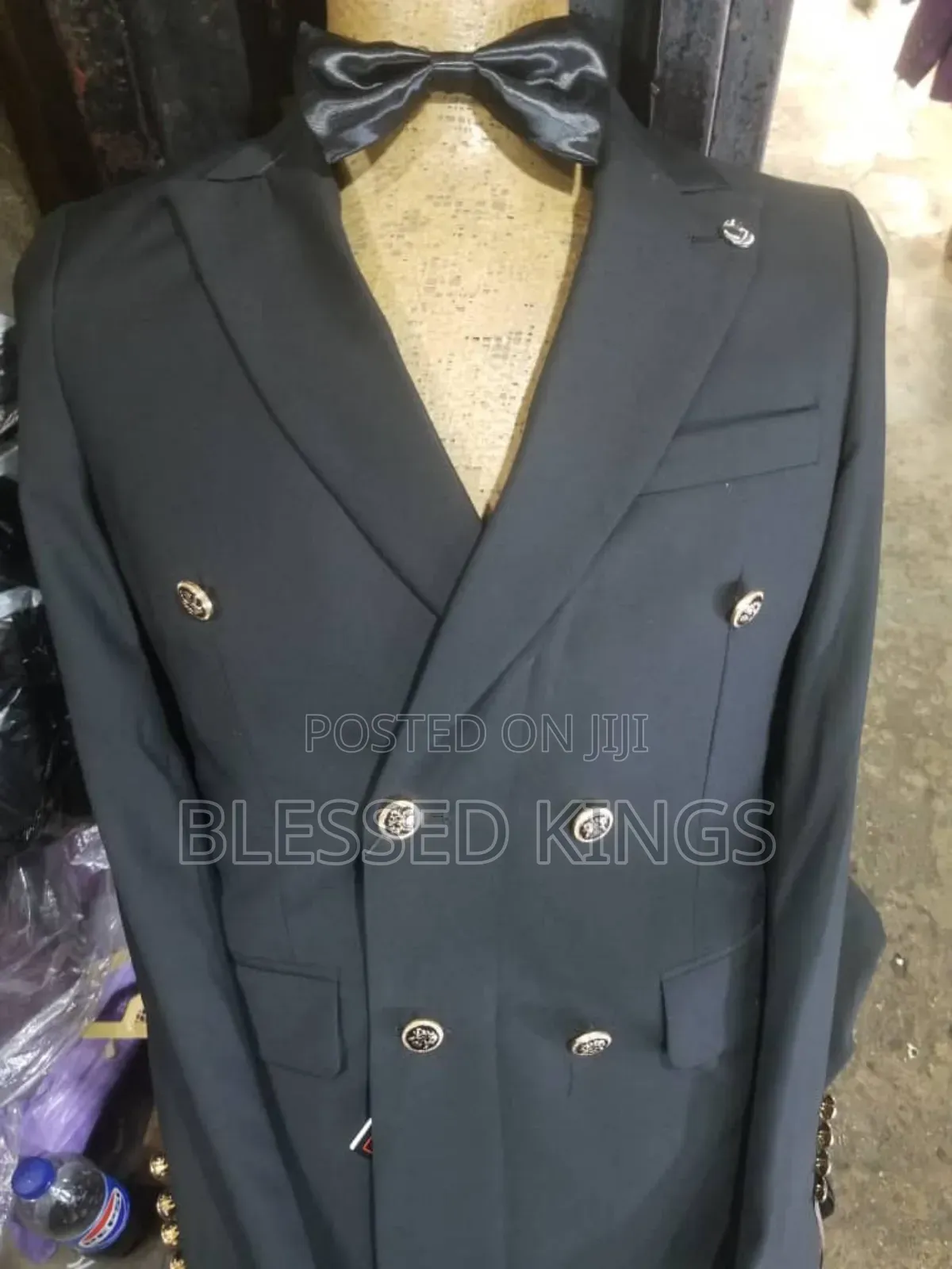 Double Breasted Black Suit