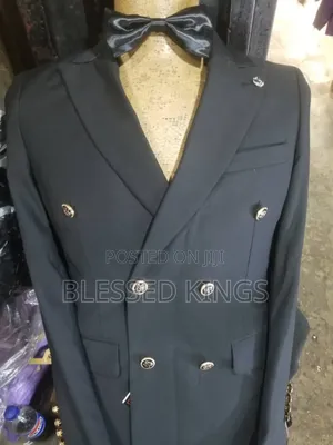 Double Breasted Black Suit