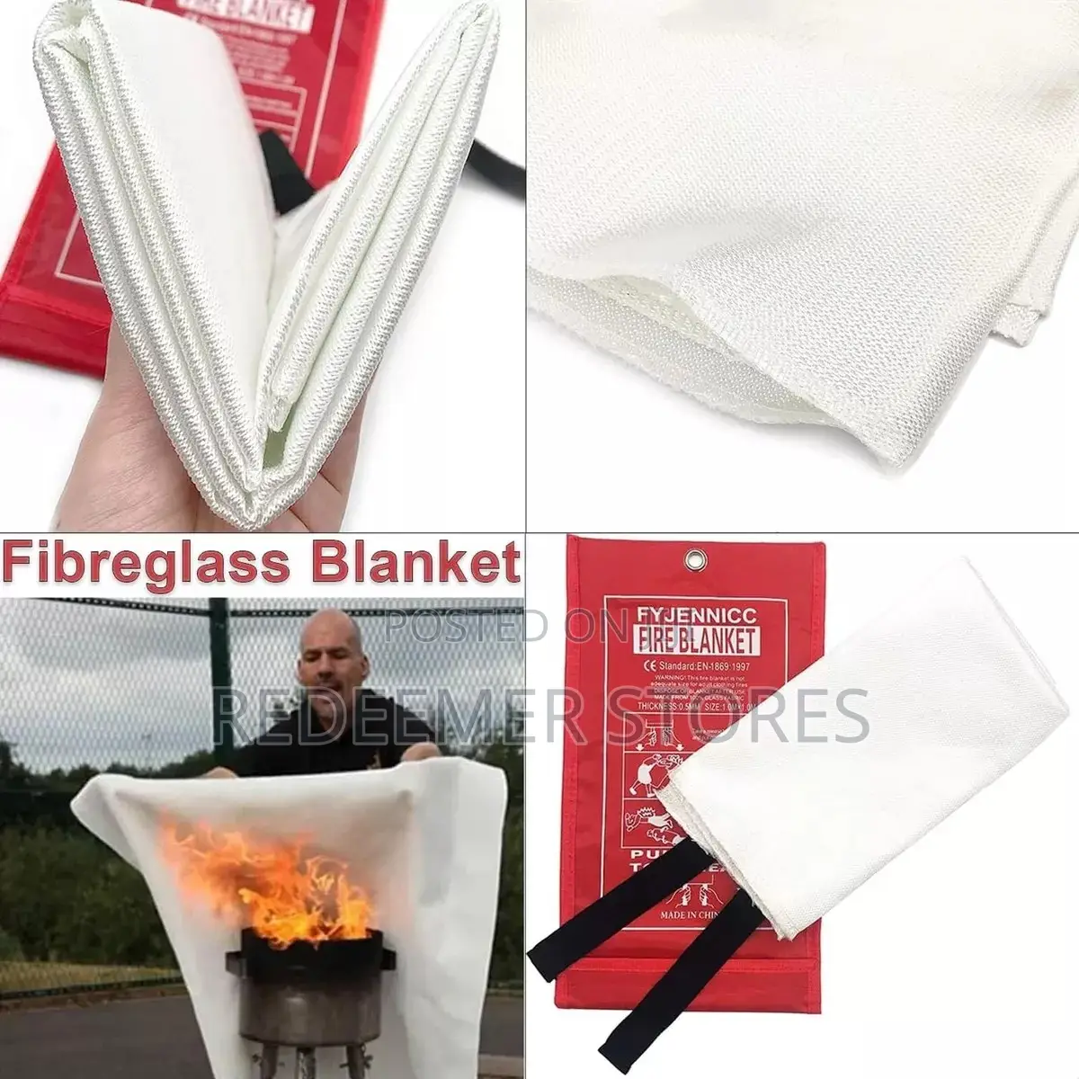 Fire Blanket 1.2m X 1.2m (4ft X 4ft)