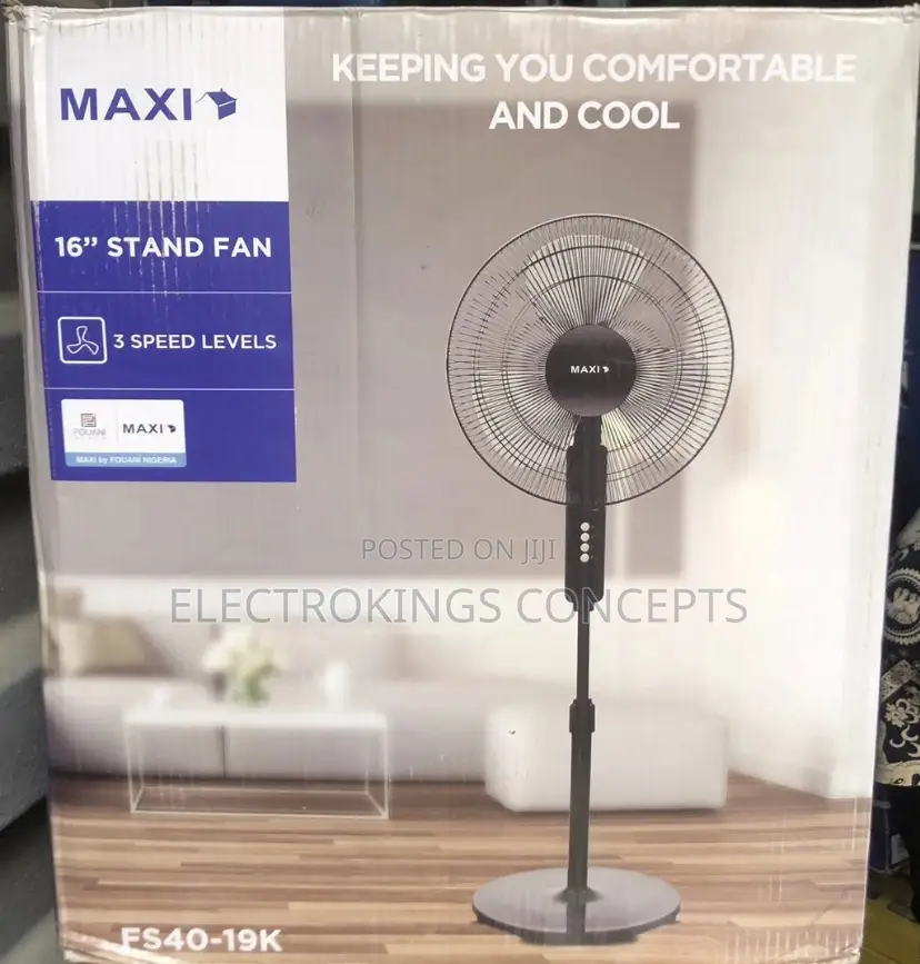 Maxi Standing Fan 16 Inch Black
