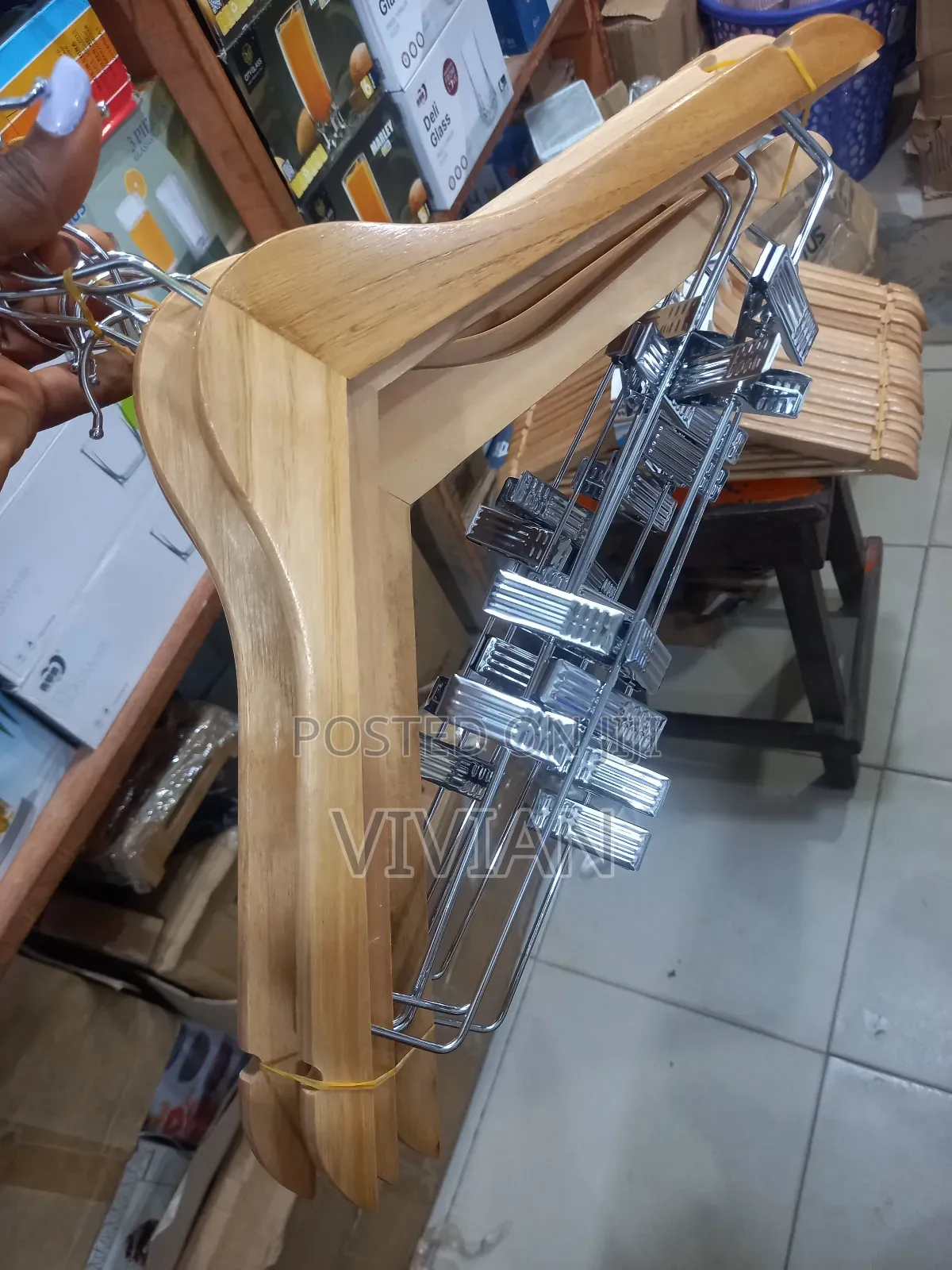 10pcs Wooden Hanger With Clips