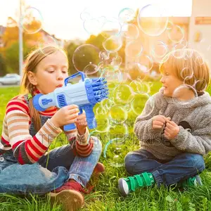 Kids Bubble Gun - 32 Holes Bazooka Bubbles Rocker Launcher