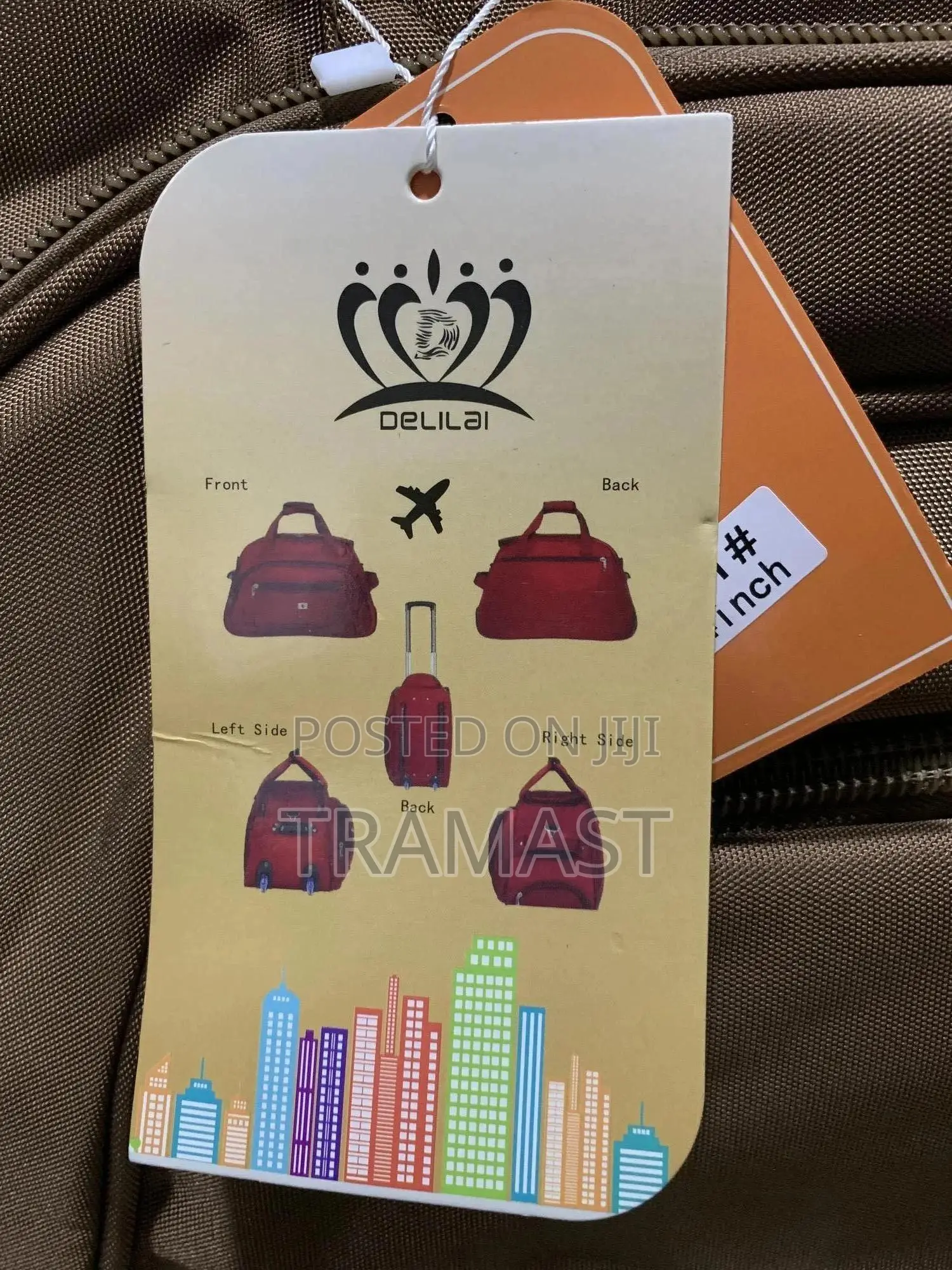 Delilai Duffle Trolley Bag (Light Brown)