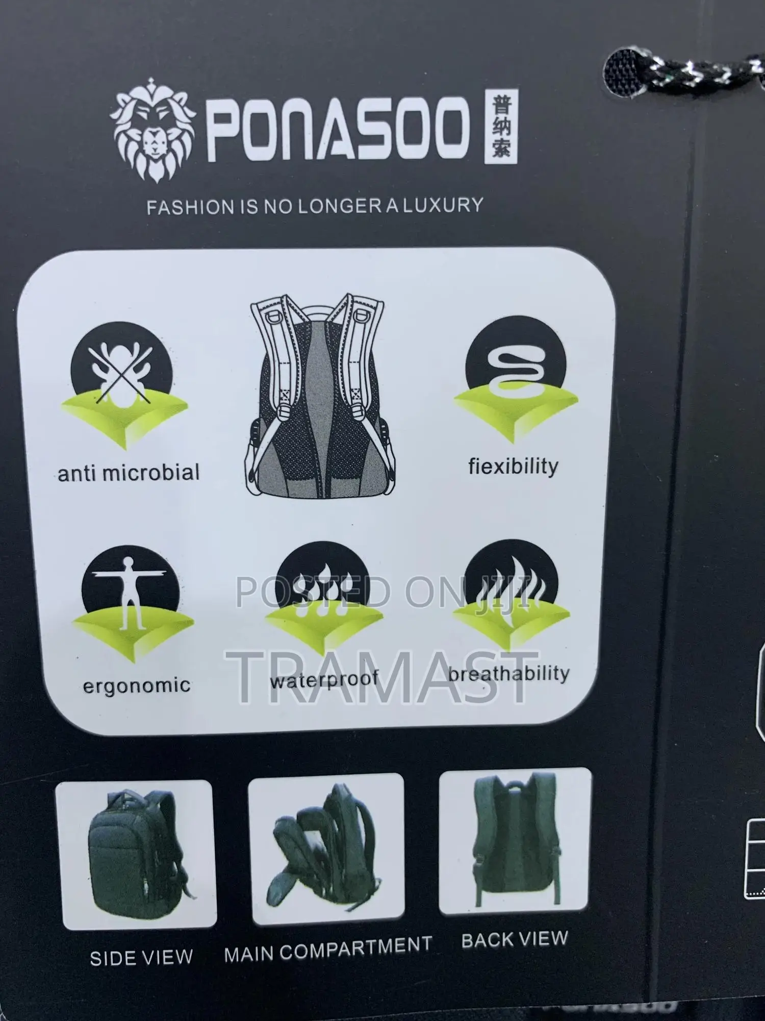 Quality Ponasoo Backpack (Black)