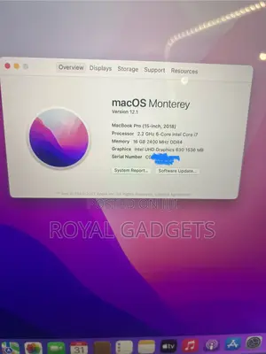 Laptop Apple MacBook Pro 2018 16GB Intel Core i7 SSD 512GB