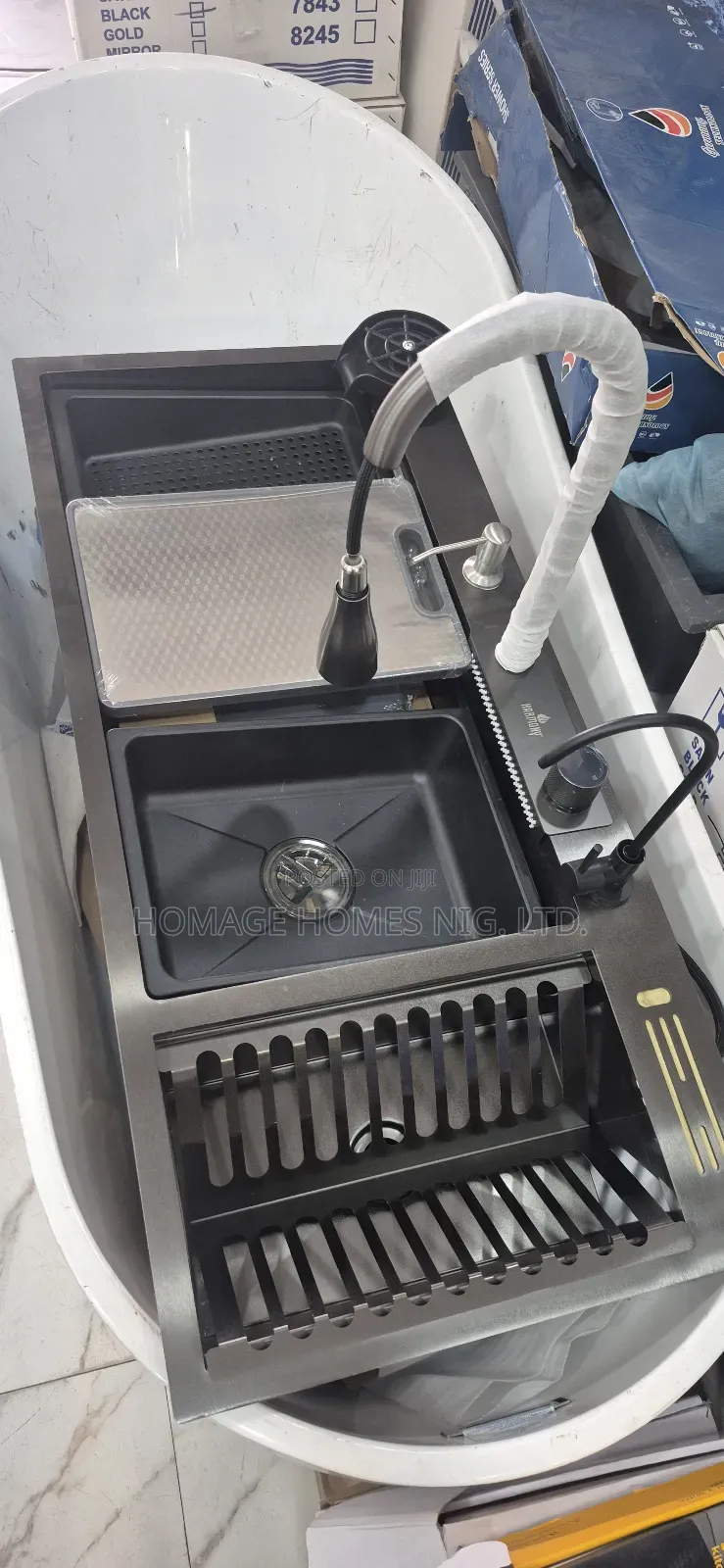 Luxury Complete Kitchen Sink Wit Tap Nd Plate Rack