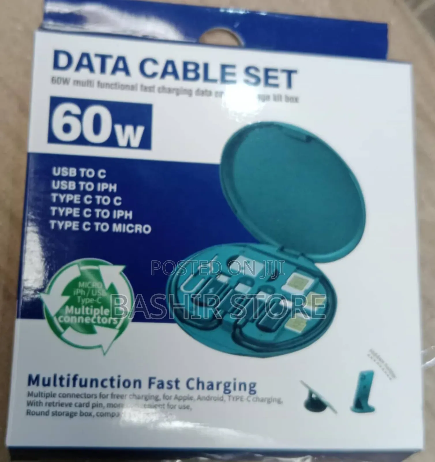 60w Multifunction Fast Charging Data Cable Set,