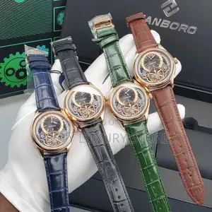 *High Quality Automatic Hanboro Leather Strap Wristwatch