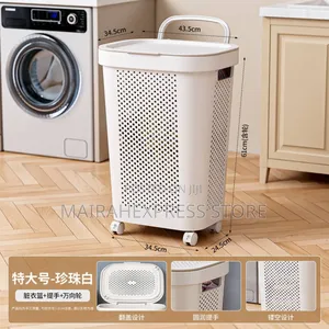 Laundry Basket With Wheels and Handle 