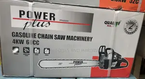 Power Plus Gasoline Chainsaw Machinery 26” Bar 60cc Engine.