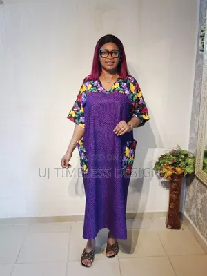 Beautiful Long Ankara Gown With Lovely Flowered Fabric
