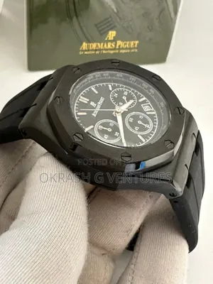 Audemars Piguet (Ap) Chronograph Black Rubber Strap Watch