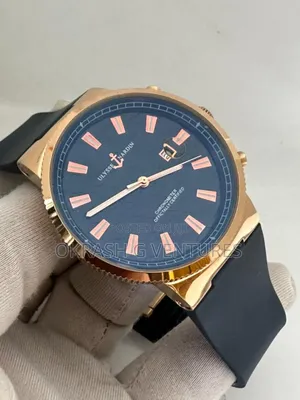 Ulysse Nardin Rose Gold Rubber Strap Watch