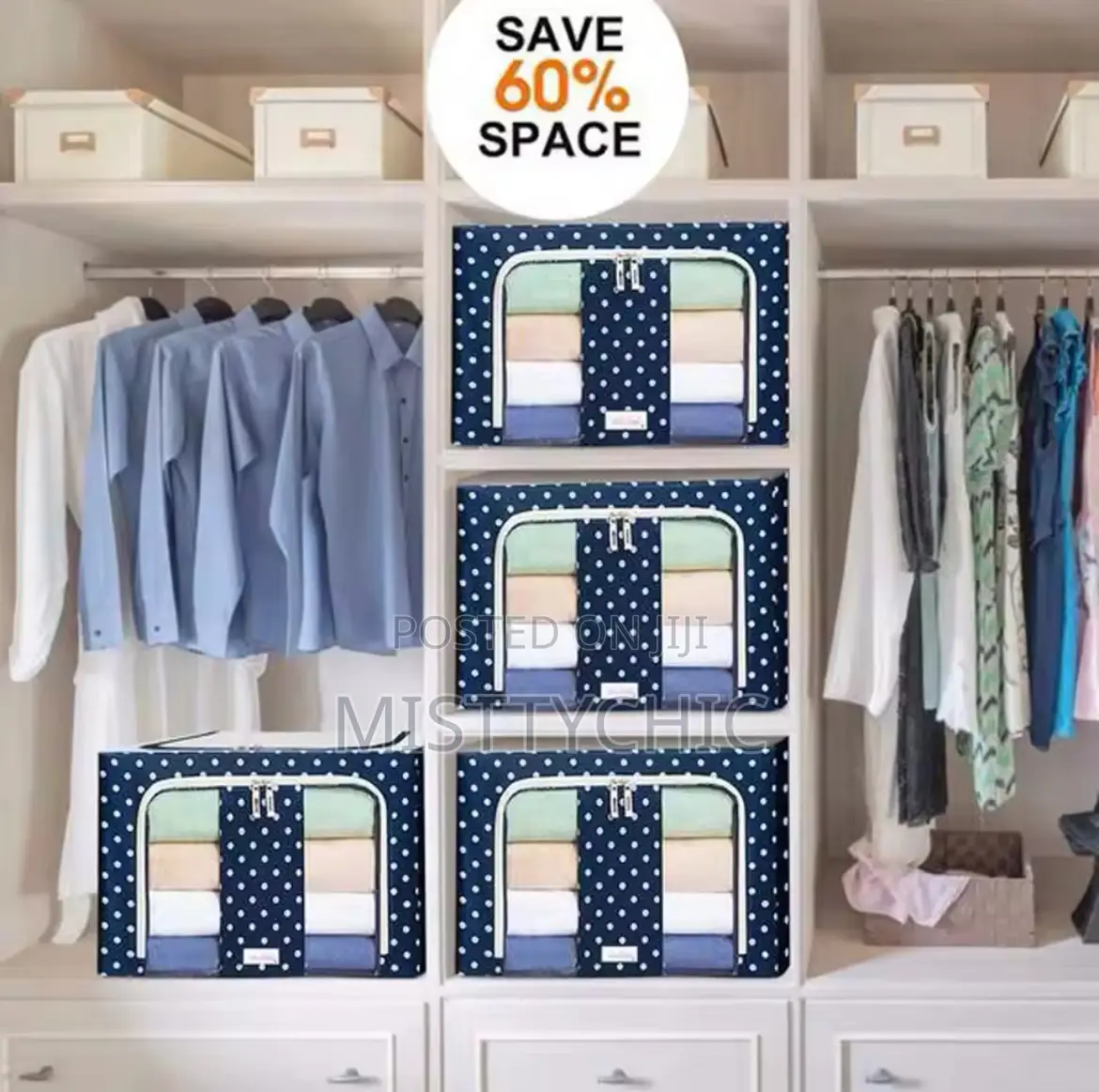 66 Liters Stackable Storage Bag With Metal Frame