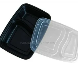 2 Compartment Black Container