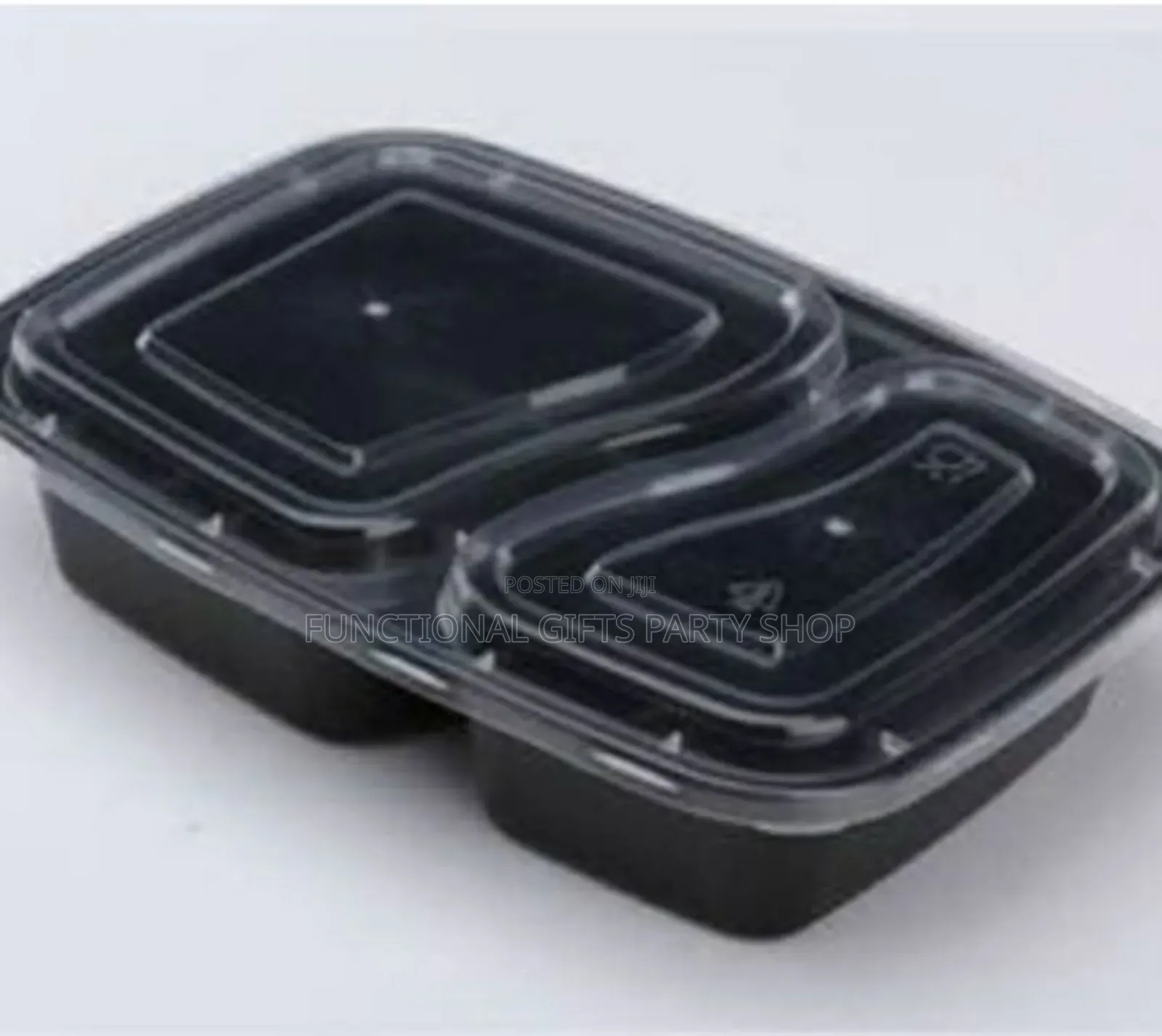 2 Compartment Black Container