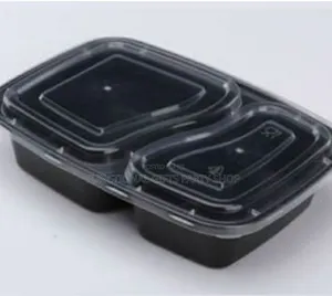 2 Compartment Black Container