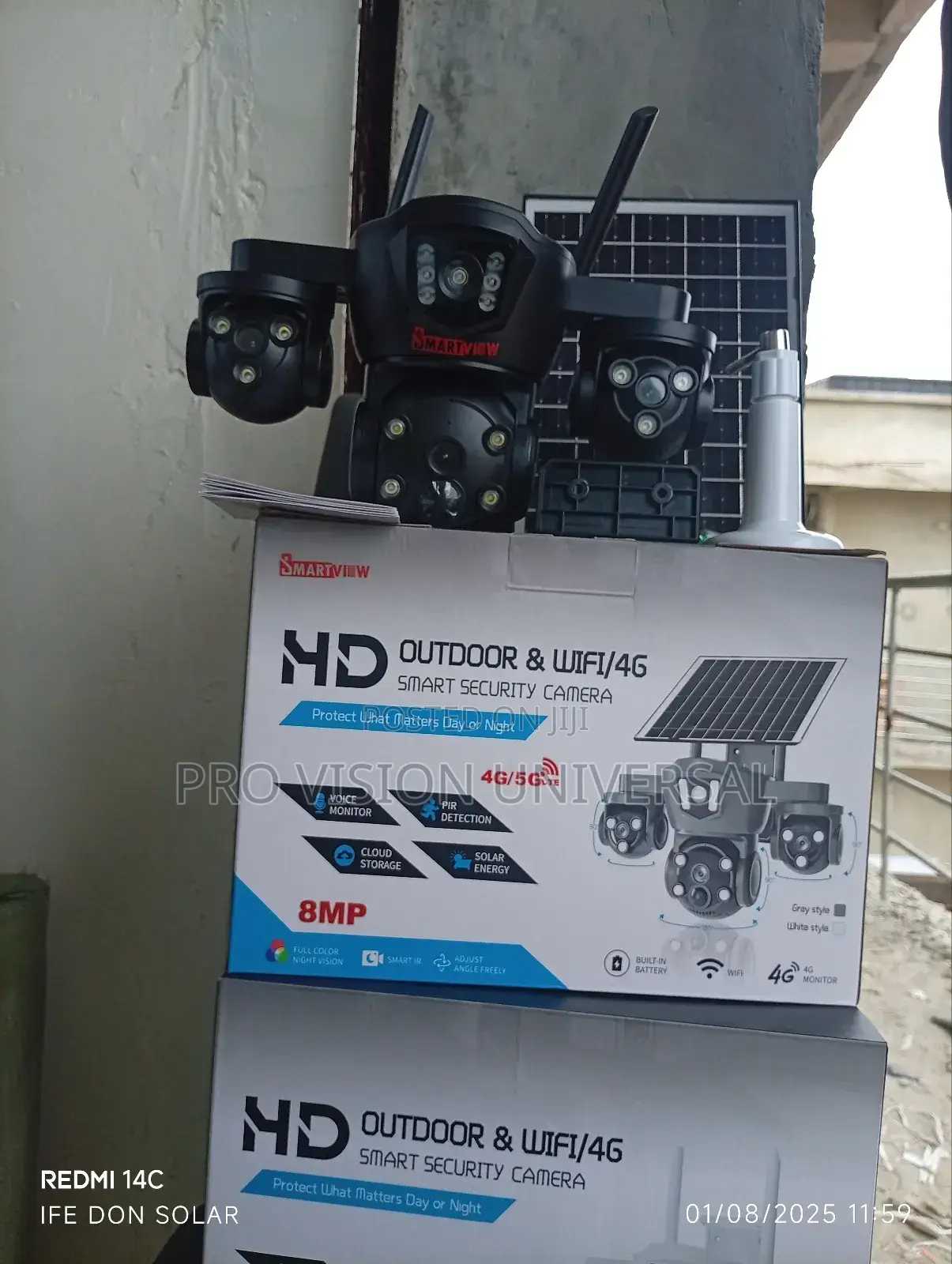 Solar Camera 3lens 3view Security Camera It Uses Sim Card