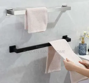 60cm Black Single Towel Hanger