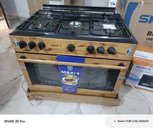 Kitchen-friendly Gas Cooker With Oven – Maxi - Wood Finish