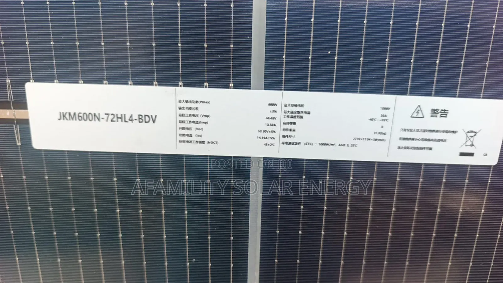 Jinko Panel 600w New One